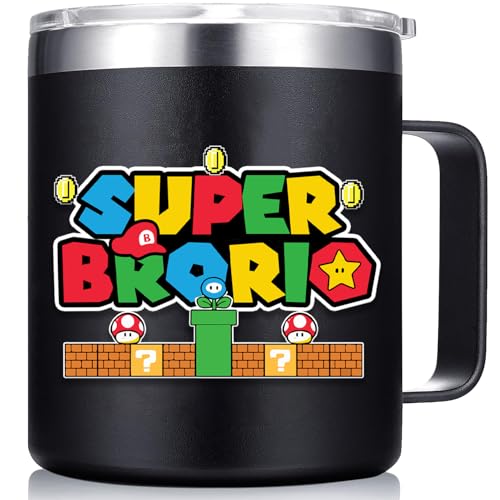 Super Bro Funny Mug - Big Brother Gifts from Sister, Game Lover Humor - 14oz