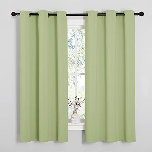 NICETOWN Light Sage Green Blackout Curtains 42"W x 63"L, 2 Panels