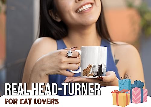 Heat Sensitive Cat Mug - 12oz Coffee Cup for Cat Lovers, Gifts for Women & Men