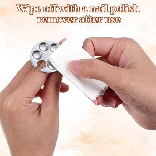 5-Pack Stainless Steel Nail Art Palette Ring Set for Polish Mixing