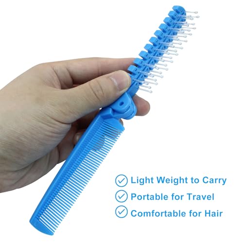 Hitefu 3-Pack Travel Foldable Hair Brush - Anti-Static Double-Headed Comb