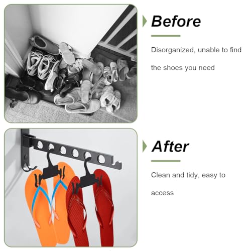 10Pcs Black Plastic Sandal Hangers - Durable Shoe Hooks for Flip Flops
