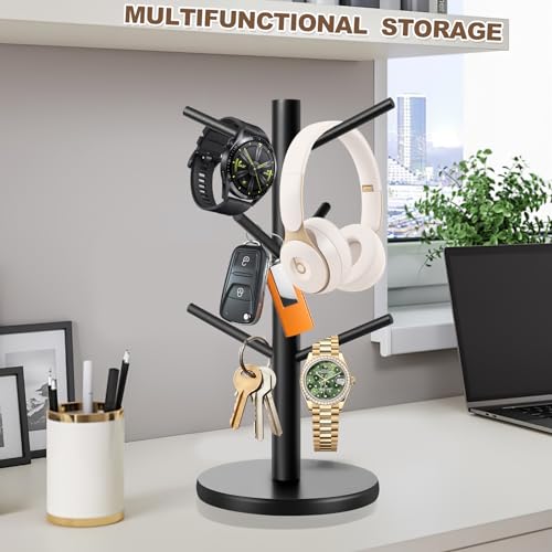 Wood Mug Holder Tree with 6 Hooks - Stable Countertop Organizer