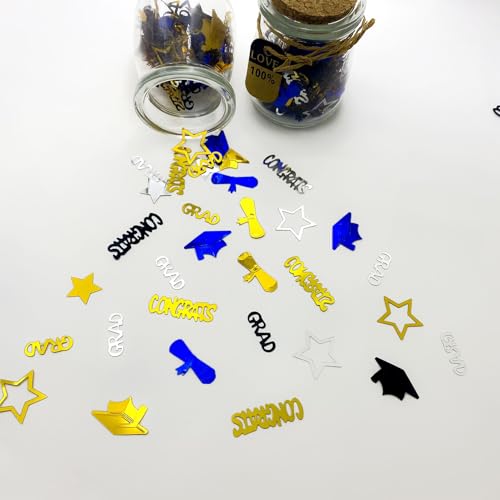 Graduation Confetti Blue - Metallic Foil Table Decor, 45g
