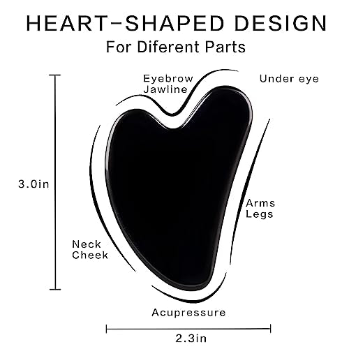 Natural Obsidian Gua Sha Facial Tool for Face, Jawline & Skincare