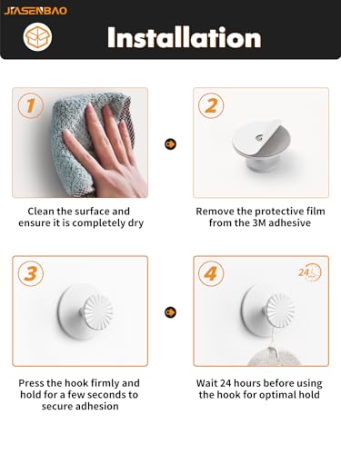 JIASENBAO White 2 Pack Adhesive Coat Hooks - Heavy Duty Zinc Alloy
