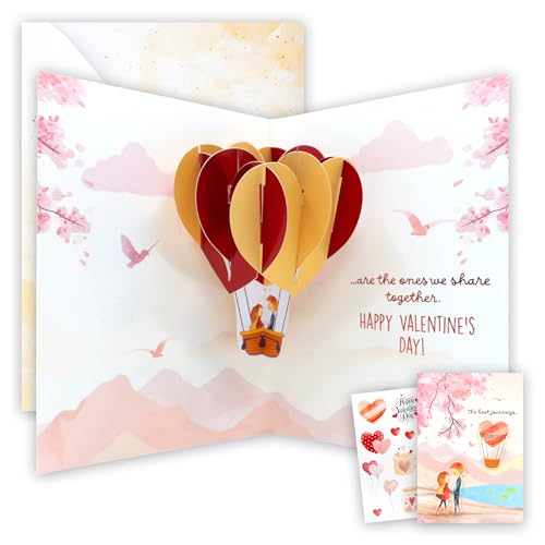 Romantic 5x7in Red Glitter Foil Pop-Up Valentine's Day Card