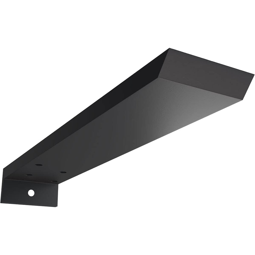 2 1/2"W x 12"D x 1 1/2"H Hidden Floating Steel Heavy Duty Bracket w/Flange, Powder Coated Black