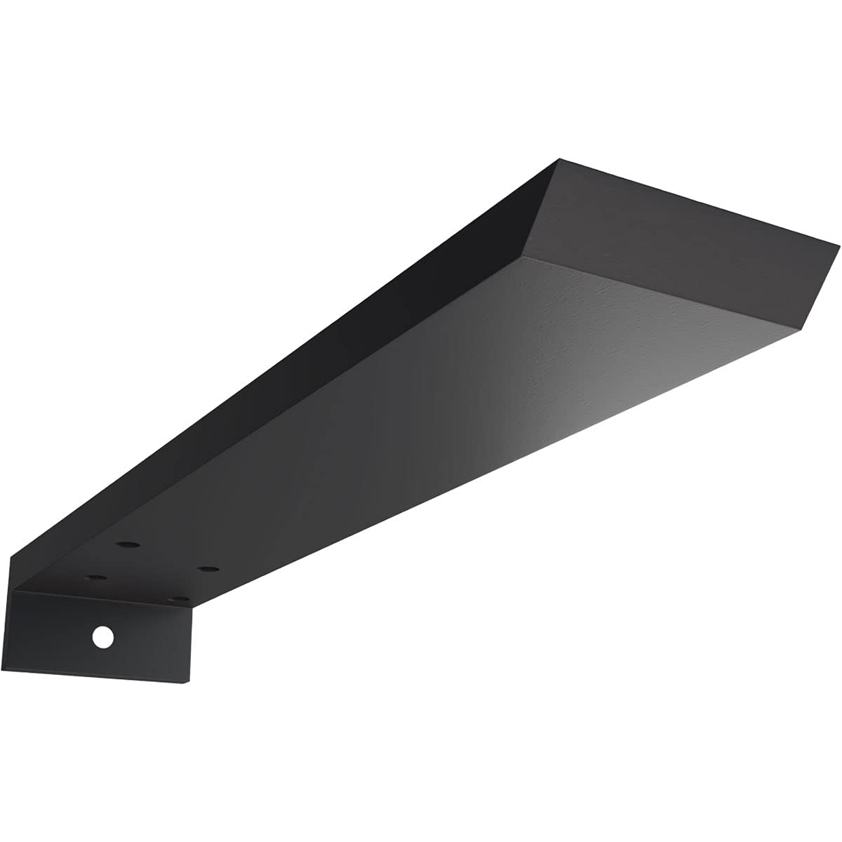 2 1/2"W x 12"D x 1 1/2"H Hidden Floating Steel Heavy Duty Bracket w/Flange, Powder Coated Black