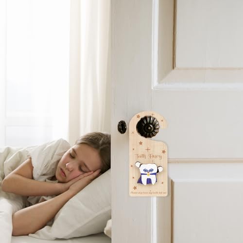 Wooden Tooth Door Hanger with Money Holder Keepsake Box for Kids