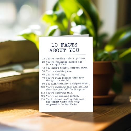 Funny Birthday Card - 10 Facts About You Humor Card B9