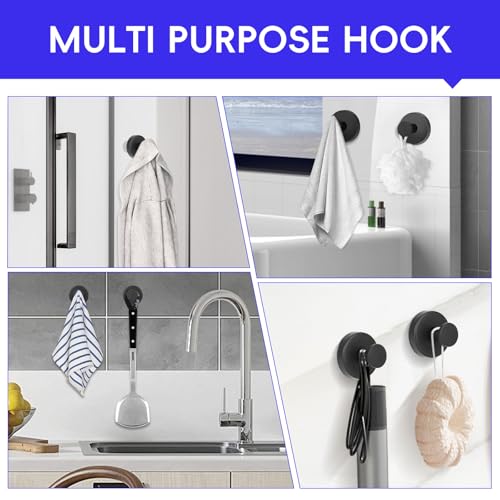 HRMNUS Heavy Duty Suction Cup Hooks - Waterproof Twist-Lock Wall Hangers