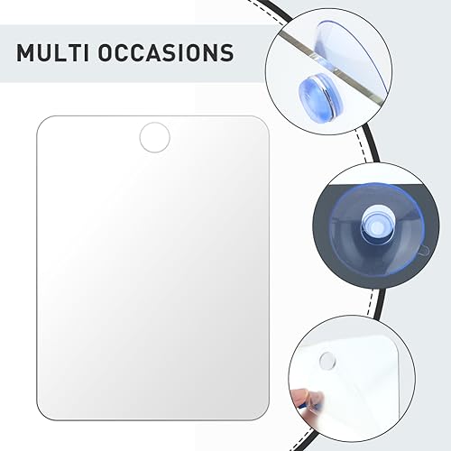 Herxsin Fogless Shower Mirror for Shaving - 6.7x5.1in Portable Silver