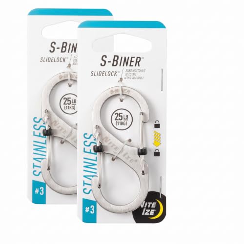 Nite Ize Size-3 Stainless Steel SlideLock Dual Carabiner Pack of 2