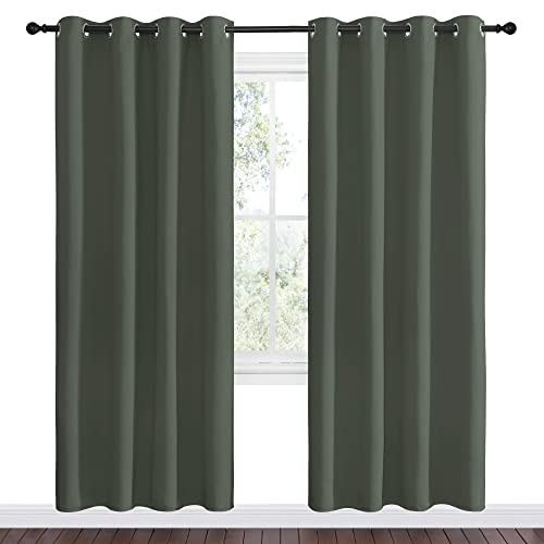 NICETOWN Dark Mallard Blackout Curtain Panel - 55x78 in, Grommet Top