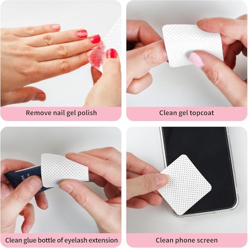 600 PCS Lint Free Nail Wipes and Pump Dispenser Bottle Set