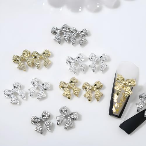 36 Pcs 3D Bow Nail Art Charms Metal Alloy Rhinestone Gems for DIY Nails