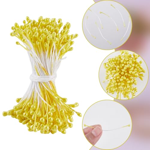1200Pcs Yellow Flower Stamens for DIY Crafts and Jewelry Making