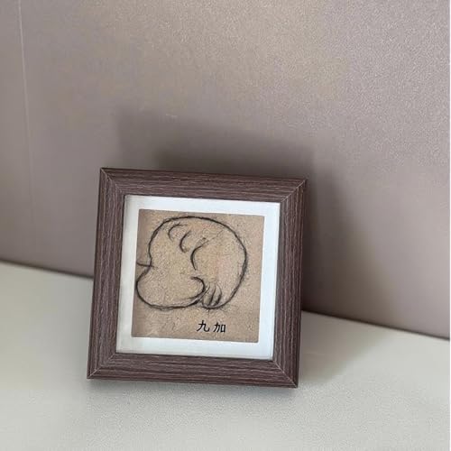 Walnut 4x4 Shadow Box Picture Frame - Solid Wood for Memorabilia