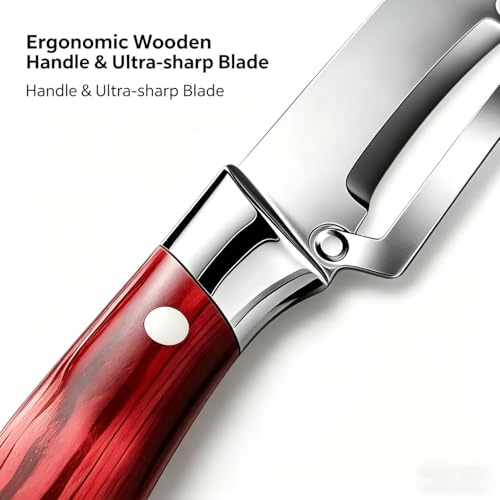 Multi-Functional Vegetable Peeler with Wooden Handle & Opener