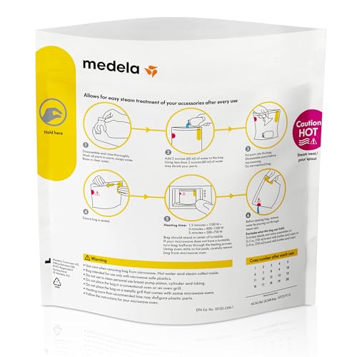 Medela Quick Clean Micro-Steam Bags for Breast Pump Parts - 5 Count