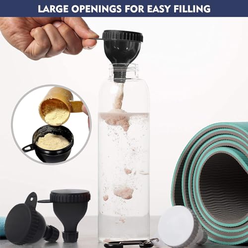TEESSUE 2-Piece Portable Protein Powder Funnel Container Set (50ml + 100ml)
