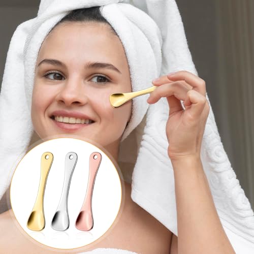 3Pcs Metal Makeup Spatula and Mini Skincare Spoon Set for Cream Mixing