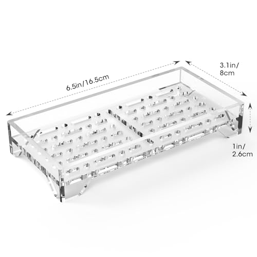 NiHome Self-Draining Soap Dish - Clear Acrylic Holder with 360° Airflow