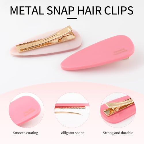 Pink Acetate Duck Bill Hair Clips 4-Piece Set for Women