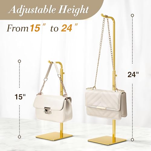 Adjustable Gold Table Banner Stand & Purse Holder - Sleek Design