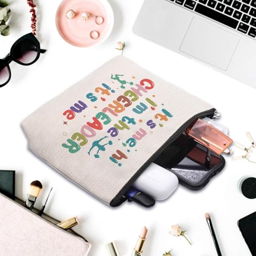 Cheerleader Makeup Bag Waterproof Canvas Cosmetic Pouch Cheer Gift