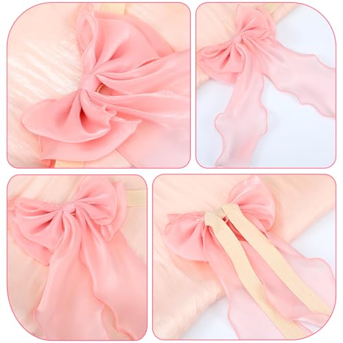 Elegant Pink Bow Curtain Tiebacks - 2 Pack Decorative Holdbacks
