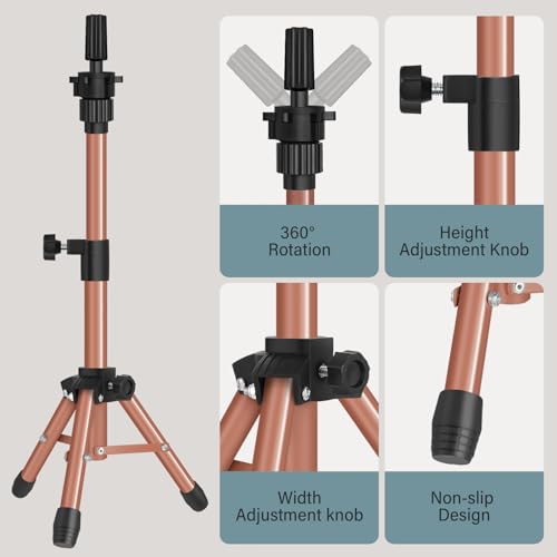 AliLeader 25 Inch Mannequin Head Tripod Stand for Wig Styling and Training