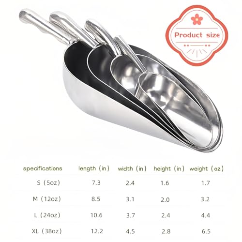 Heavy-Duty Cast Aluminum Kitchen Scoop - 5oz Ergonomic Design