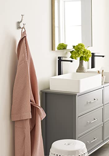 Amerock Satin Nickel Double Prong Wall Hook for Coats & Towels