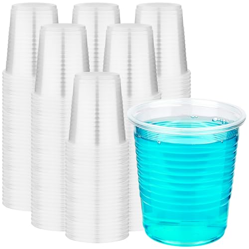 RACETOP 3 oz Disposable Plastic Cups Bulk Pack of 100 - Clear Party Drinkware