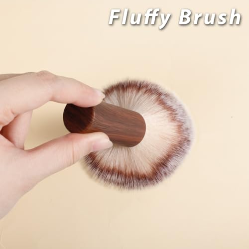Hadnves Nail Art Dust Brush and Powder Remover with Wooden Handle