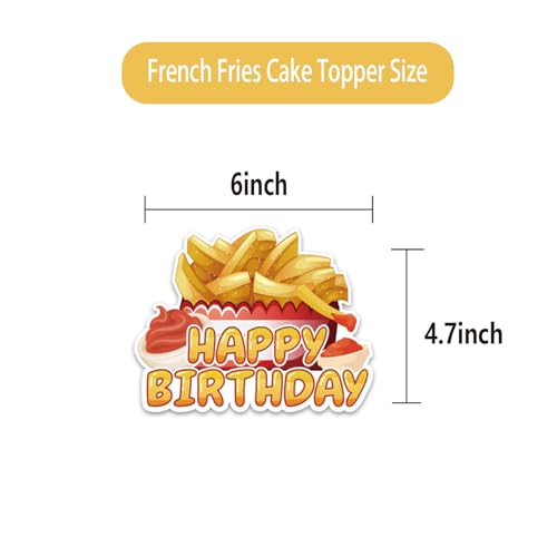 French Fries Birthday Cake Topper - Fun Fast Food Party Decoration