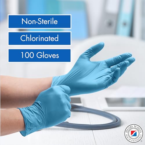 Henry Schein Criterion Powder-Free Nitrile Exam Gloves, X-Small, Blue, 100 Count