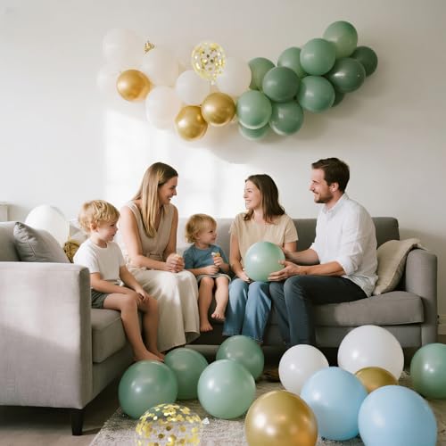 Pricl Blue and Green Balloon Garland Kit 65 Pcs Confetti Balloons