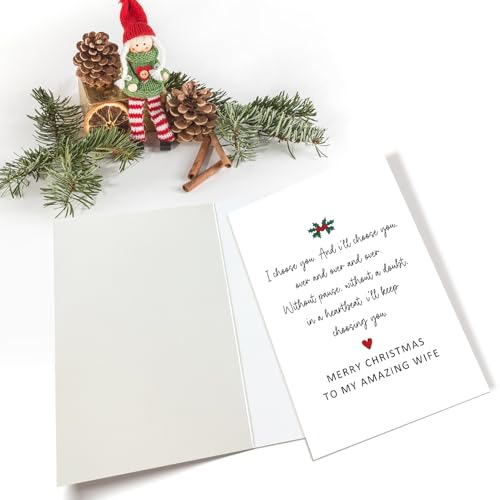 Goroar Romantic Christmas Card for Wife - Sweet Xmas Card from Husband