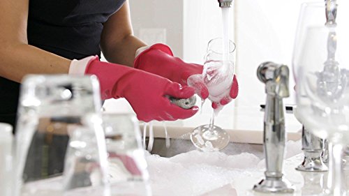 Casabella Premium Waterblock Reusable Cleaning Gloves - Medium, Pink