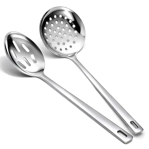 Berglander 2-Piece Stainless Steel Slotted Spoon and Spider Strainer Set