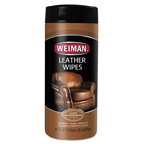 Weiman 91CT Leather Wipes Pack of 4 - 30 Count Canisters for Leather Care