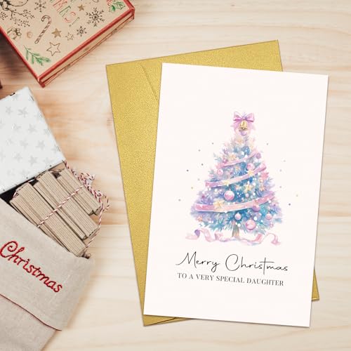 Merry Christmas Card for Daughter - Heartfelt Xmas Gift from Parents