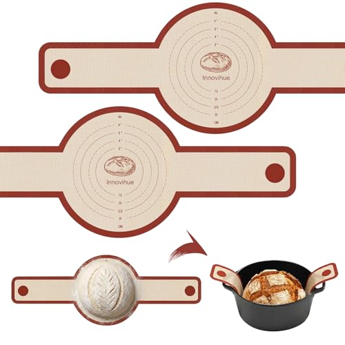 Innovihue Silicone Bread Sling for Round Dutch Ovens, 2-Pack Sourdough Mat