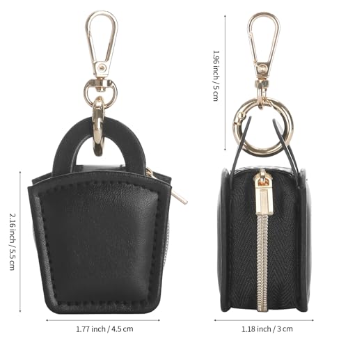 KUKUVR Travel Jewelry Ring Holder Box with Keychain - Black