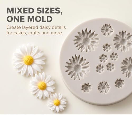 Mini Daisy Silicone Molds for Fondant & Cake Decoration