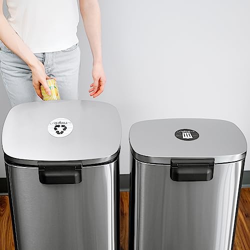 Rustic Trash and Recycle Magnets - 3.5" Kitchen Stickers