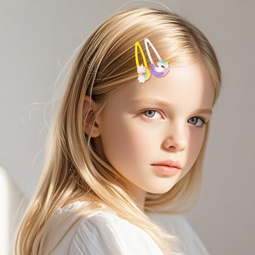 Annilubaby 8Pcs Colorful Butterfly Glitter Hair Clips for Girls